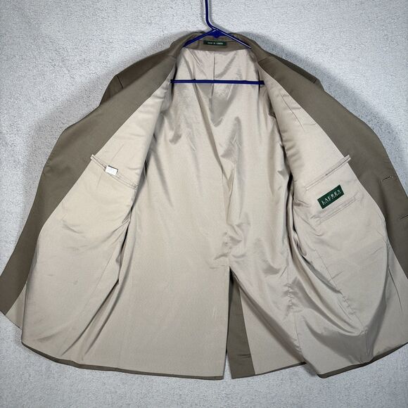 Lauren Ralph Lauren Suit‎ 2 Piece Men’s Size 44R/34W Olive Green Wool - Picture 12 of 16
